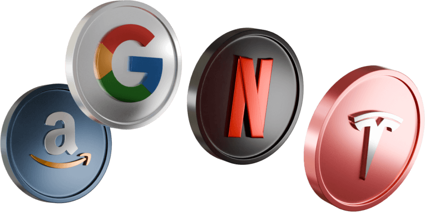Google, Amazon, Netflix, Tesla coins